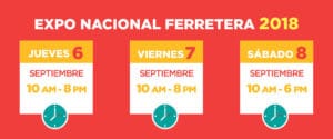 horarios expo ferretera nacional 2018