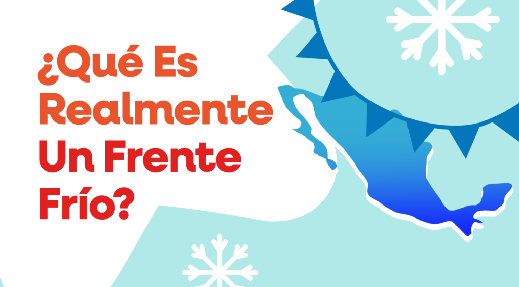 Ilustración que explica la entrada de una masa de aire frío chocando con aire caliente, provocando el descenso de temperatura en casa.