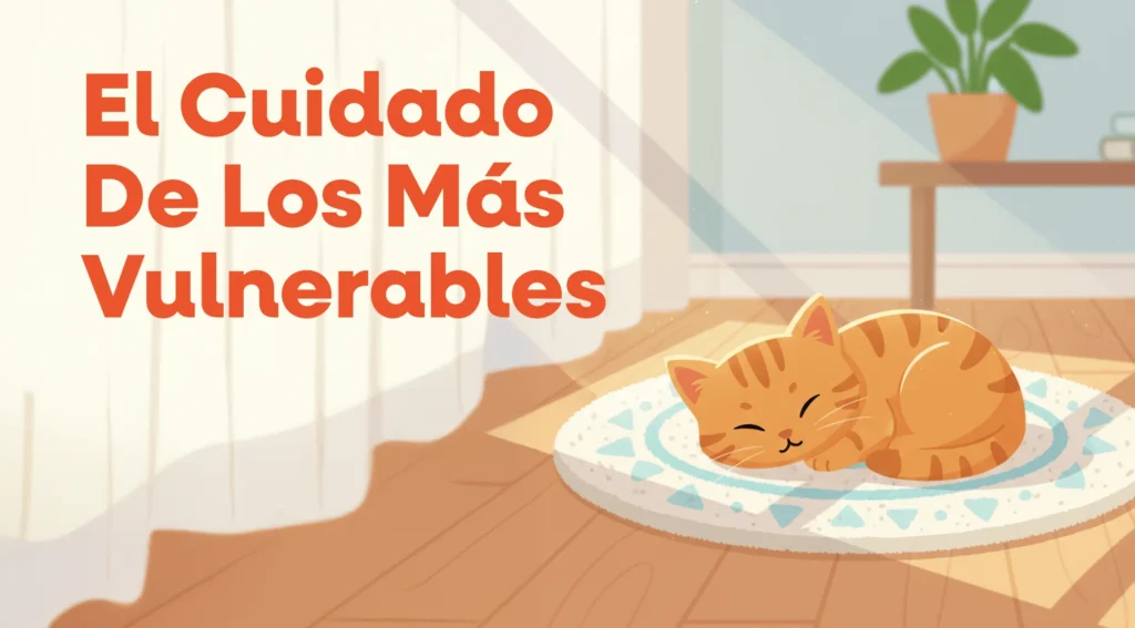 Hogar bien iluminado y cálido durante una tarde fría, simbolizando la protección y prevención ante frentes fríos.