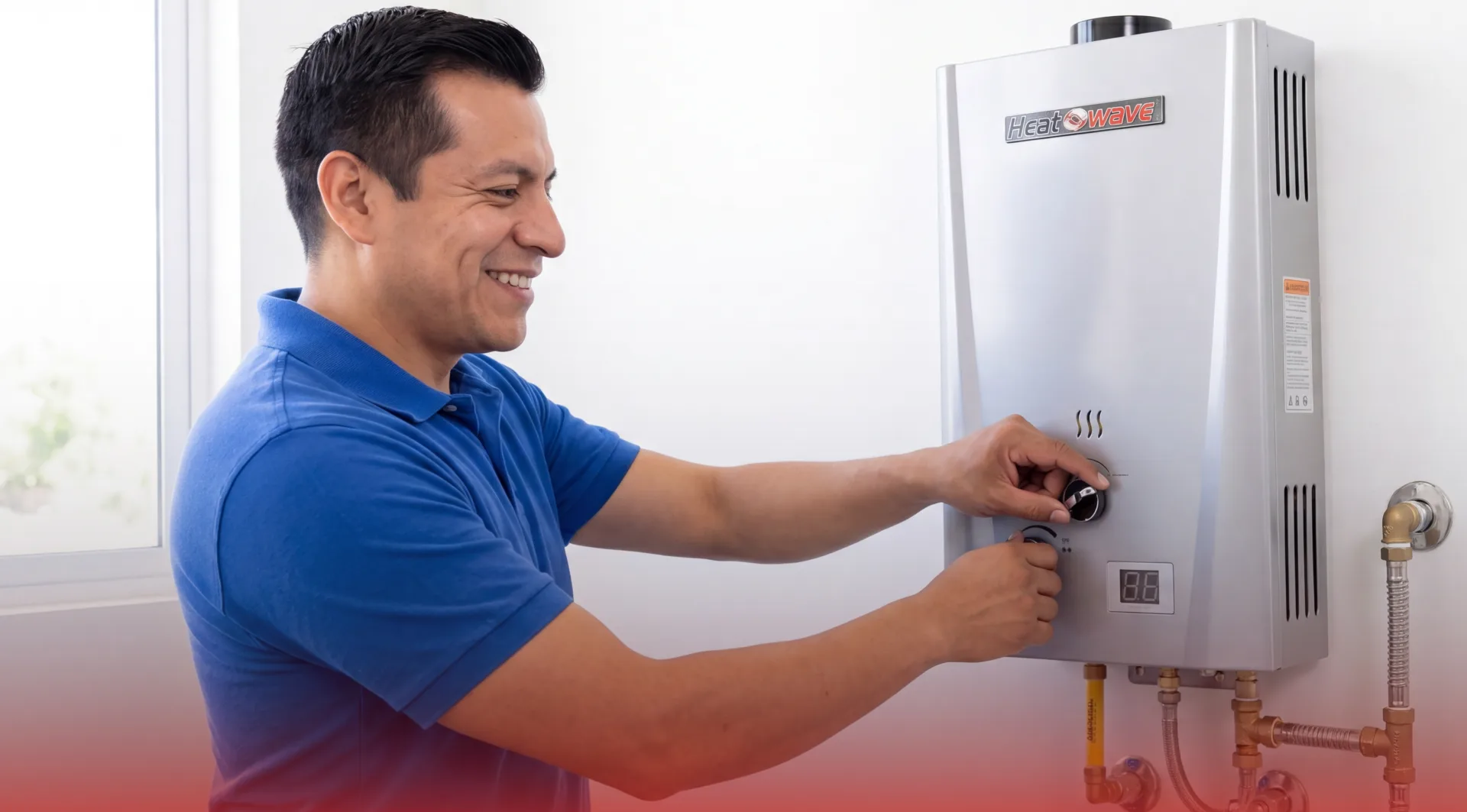 Ajuste de temperatura en un calentador instantáneo Heatwave