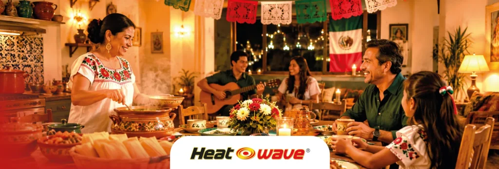 Familia disfrutando una celebración patria en casa con Heatwave