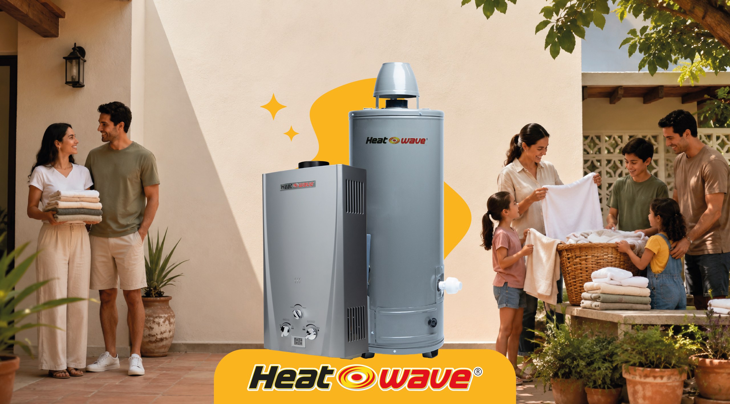 Boiler de depósito y boiler instantáneo Heatwave lado a lado